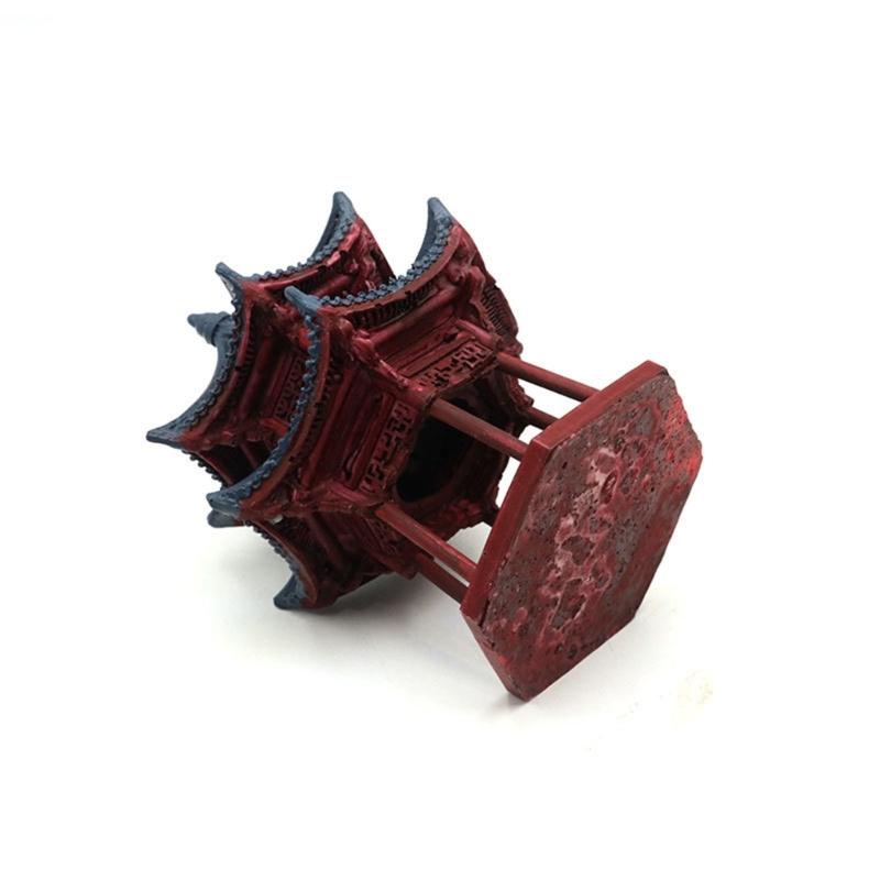Traditional Hexagon Pavilion Fishtanks Decors Double Tiered Resin Craft for Fishtanks and Hotel Table Scene Landsacpe