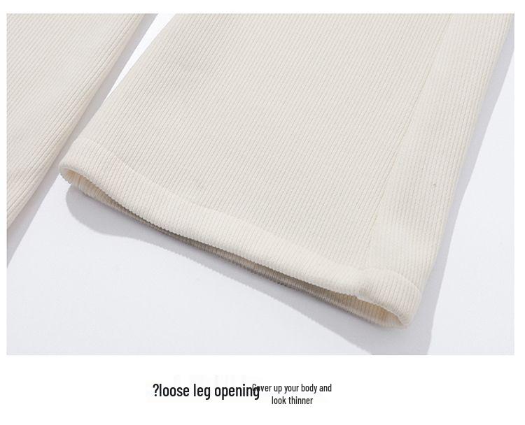 Women's Fleece-Lined Flared Pants - High-Waisted, Slim-Fit, Knit Casual for Autumn & Winter 2024