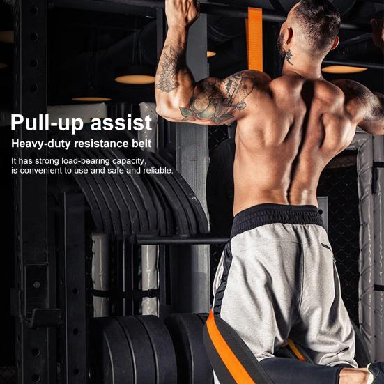 1 Set Pull-Up Assistance Band 150/225/300lbs Heavy Duty Pull-Up Assist Belt with Foot Rest Adjustable Home Gym