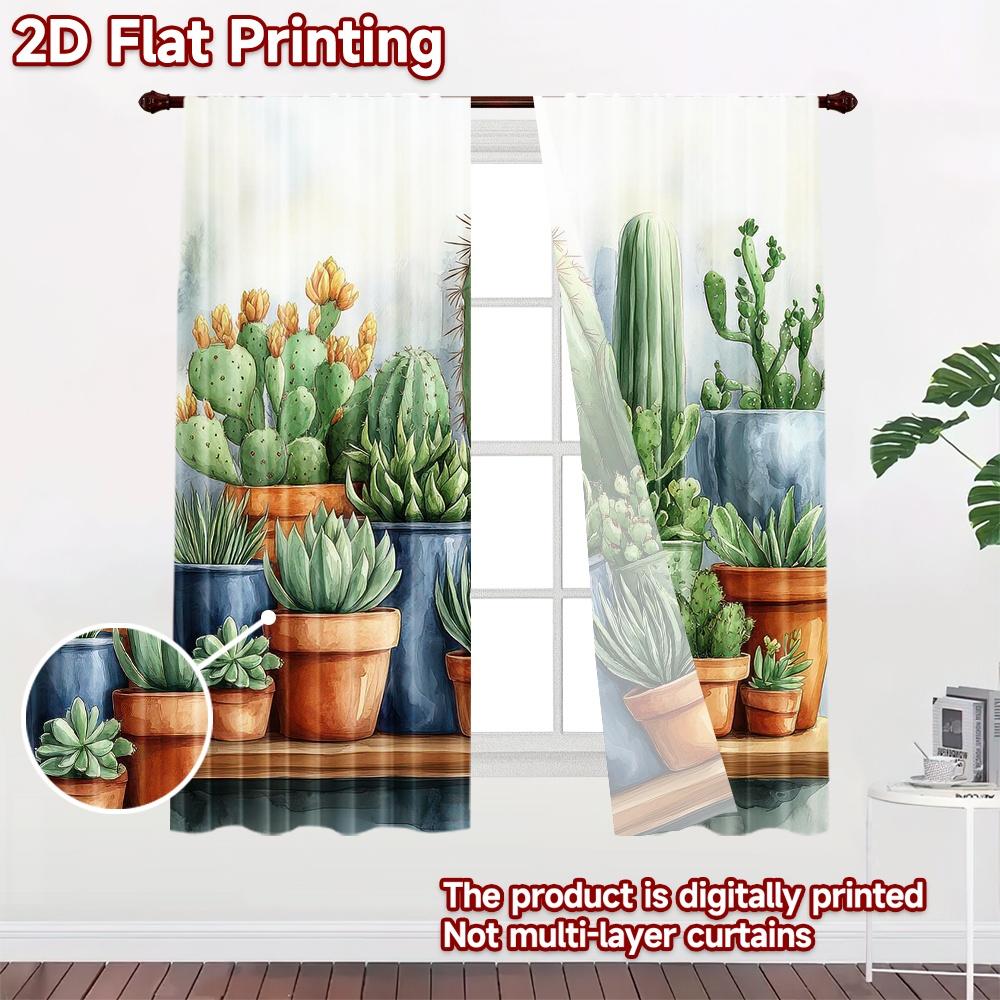2D flat Photography Backdrop Popular Tapestry Collection of Potted Cacti 100% Polyester Birthday Party for Holiday home