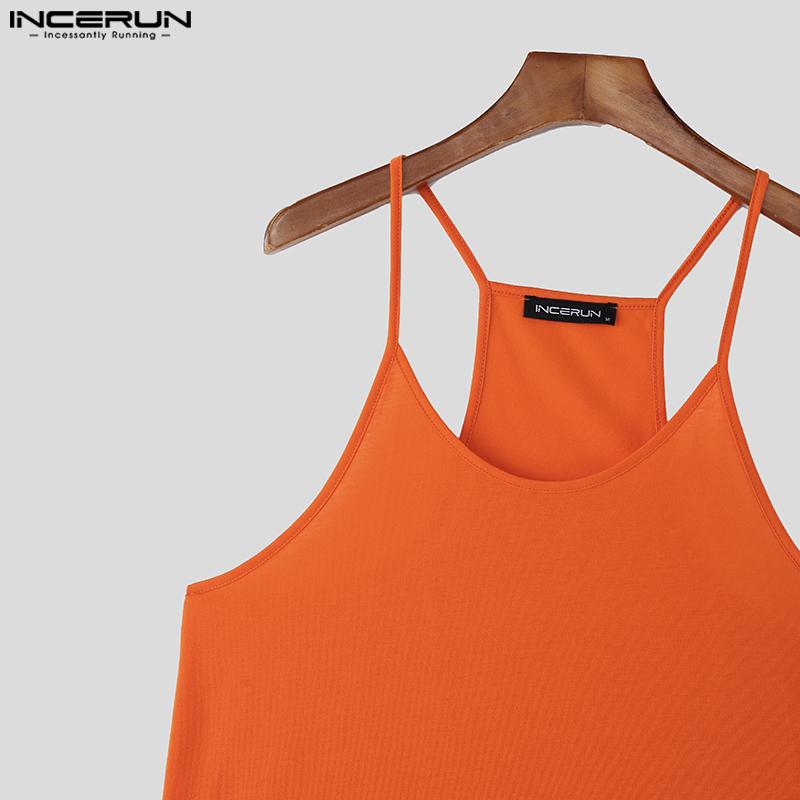 INCERUN Summer Tank Tops Men U Neck Sling Sleeveless Loose Camisole