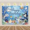 Marine Life Exploration Ocean Theme Series Birthday Party Decoration Background Cloth Gift Underwater Banner Photography Studio