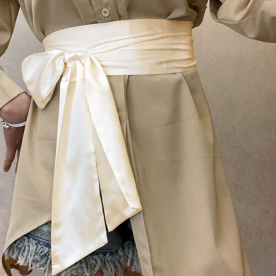 Cintura Larga in Poliestere per Abiti con Chiusura a Fiocco per Abiti da Sposa e Abbigliamento Formale