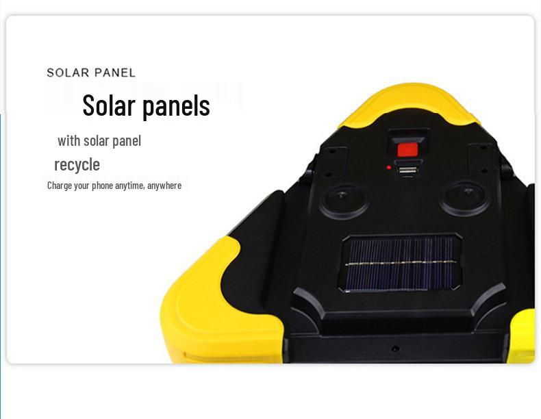 Solar-Powered Triangle Emergency Warning Light for Vehicles