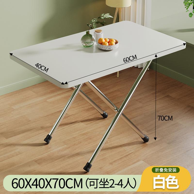 Foldable Table For Home Small Space Simple Rectangular Table For Rental Room Stall Use Portable Saving Space