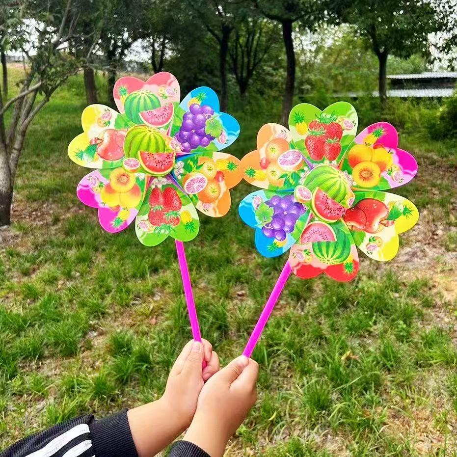 Sunflower & Insect Outdoor Pinwheel Toy for Kids - Colorful Hot Air Balloon Design