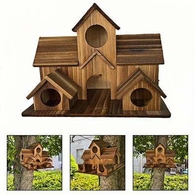 Neues Produkt: Vogelhaus, Papageiennest, Futterhaus im Villenstil, 6-Loch-Außenhofdekoration