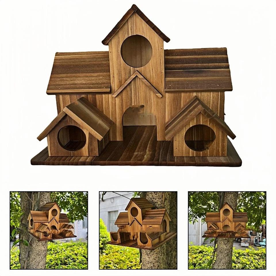 New Product: Bird House, Parrot Nest, Villa-style Bird Feeder, 6-hole Outdoor Courtyard Decoration