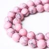 Απαλό Ροζ Τιρκουάζ Πέτρα Φυσικές Στρογγυλές Χάντρες 15" Κλωστή Λείες Χάντρες Αποστάτες 4/6/8/10/12mm για Κατασκευή Κοσμημάτων DIY Βραχιόλια Αξεσουάρ