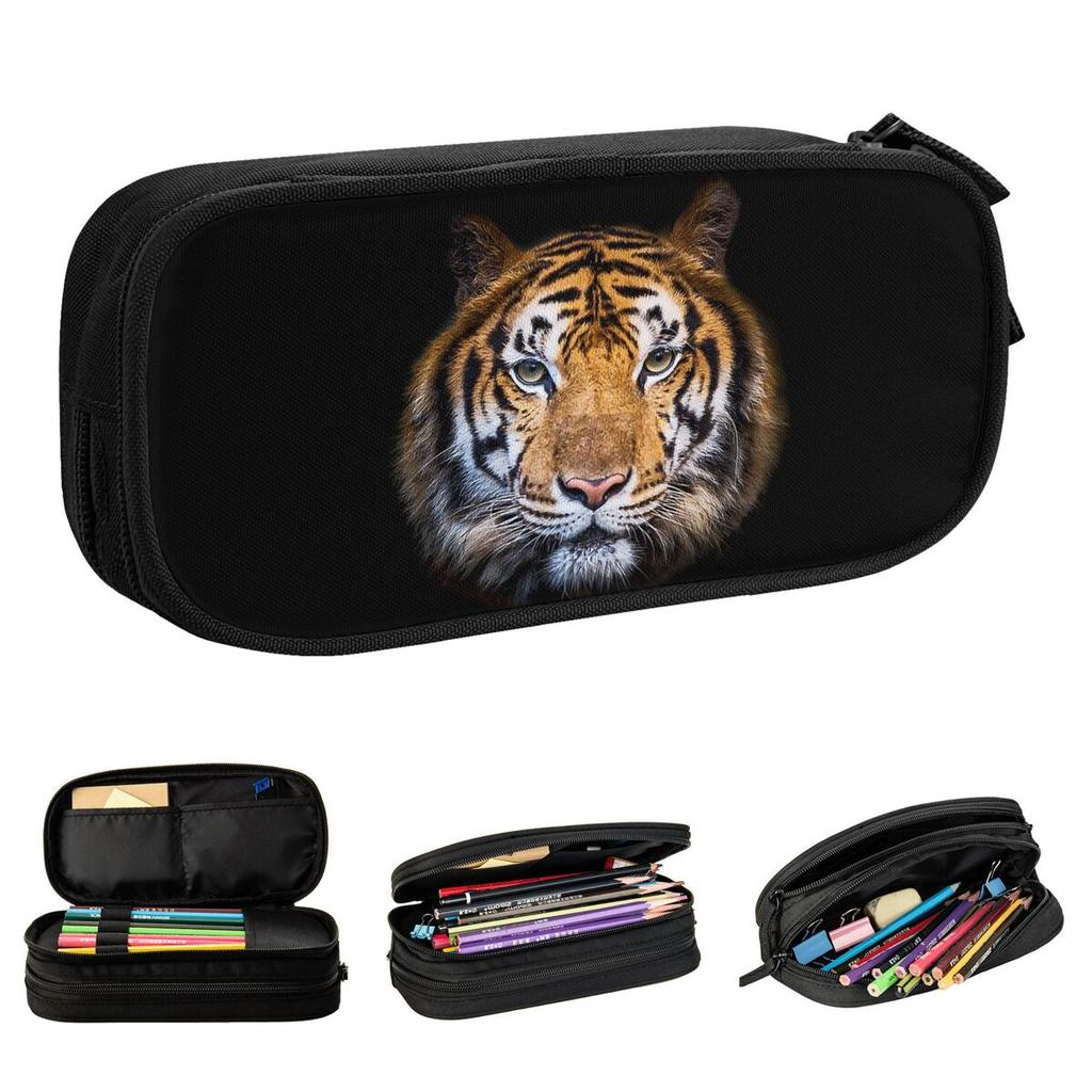 Bengal Tiger Animal Pencil Cases New Pen Box Pencil Bags Student Large Storage School Supplies Gift Pencilcases
