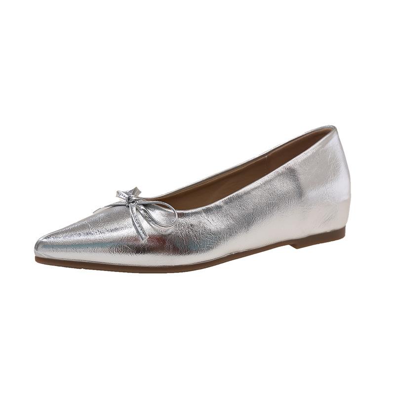 French Soft-soled Single Shoes Women's Autumn New Shallow Mouth Fairy Style Bow Ballet Shoes Versatile Flat Beanie Shoes