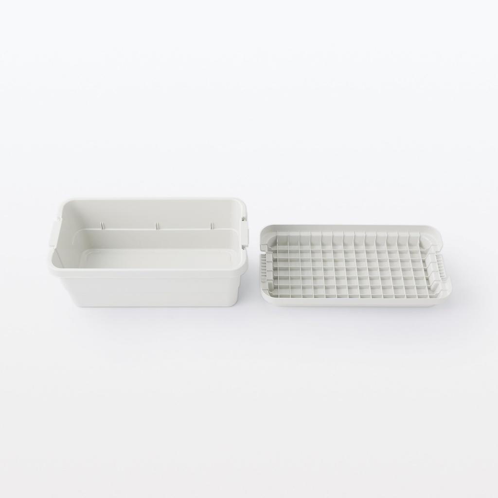 MUJI of Sturdy Storage Boxes with Recycled White Extra 84394263 Storage Storage (Muji) [Set 2] Polypropylene, Gray, Large, (Clothing Case, Case, Box)