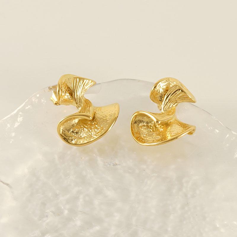 European-American Fashion Stainless Steel Irregular Design Earrings - Versatile Titanium Statement Jewelry