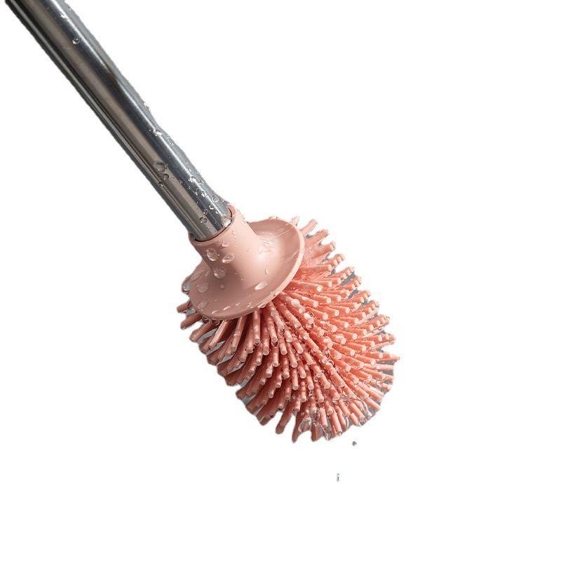 Silicone Toilet Brush Household Sponge Long Handle No Dead Corners Toilet Brush Bathroom Hanging Cleaning Brush