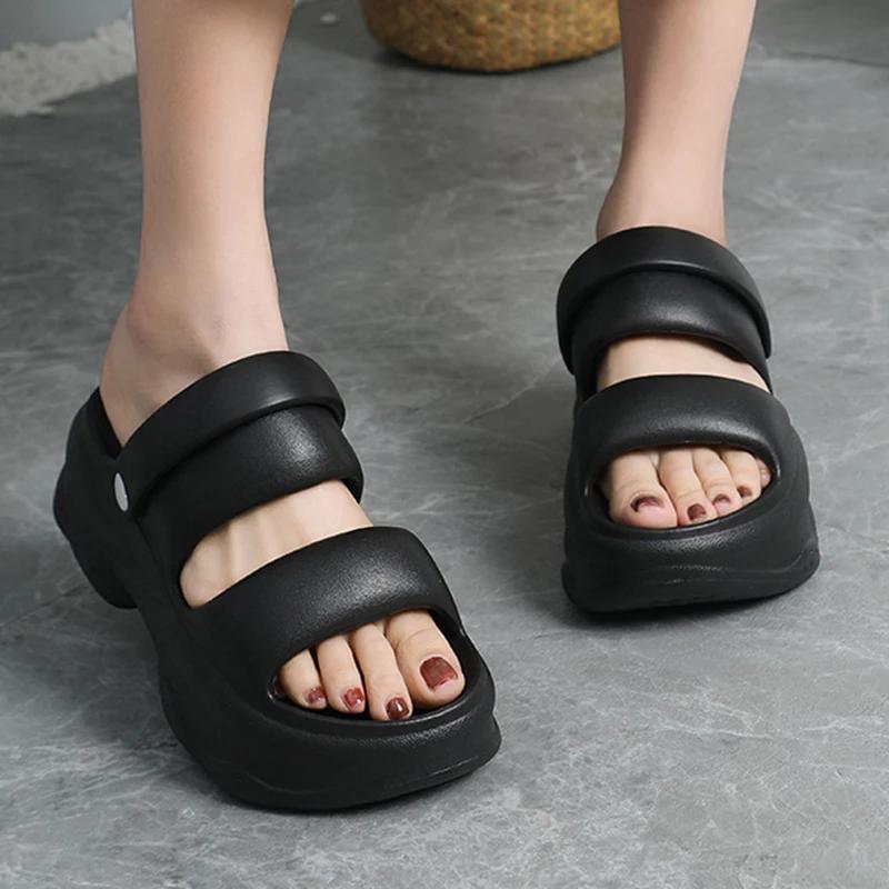 Rimocy Sweet Candy-Coloured Chunky Platform Sandals Womens Summer Eva Sandels Light Comfortable Anti-Odorant Slippers