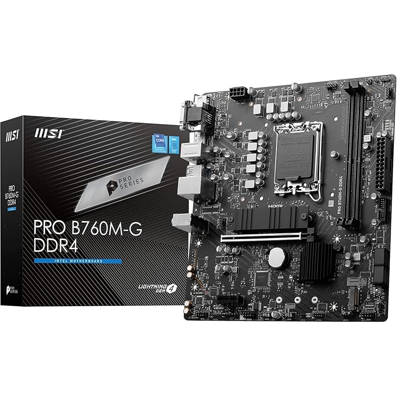

[]MSI motherboard PRO B760M-G DDR4 Compatible with 14th/13th/12th generation CPU (LGA1700) mATX 2xGen4 M.2 [Intel B760 mounted] MB5997