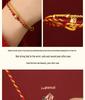 999 Pure Gold Women's Red String Horse Bracelet with Luck Bead