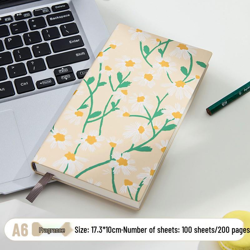 Fabric-Textured A6 Patterned Planner: Compact, Thickened Pocket Diary for Office and Business.