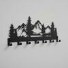 Charming Forest Design Key Storage Rack Wall-mounted Black Entry Wall Key Hook Metal Wall Hanging Rack For Storing Keys