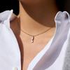 Yori Wodoodporny Stal Nierdzewna Biały Łza Cyrkonia Kübik Naszyjnik z Łańcuszkiem O Modna Biżuteria Bijoux Femme