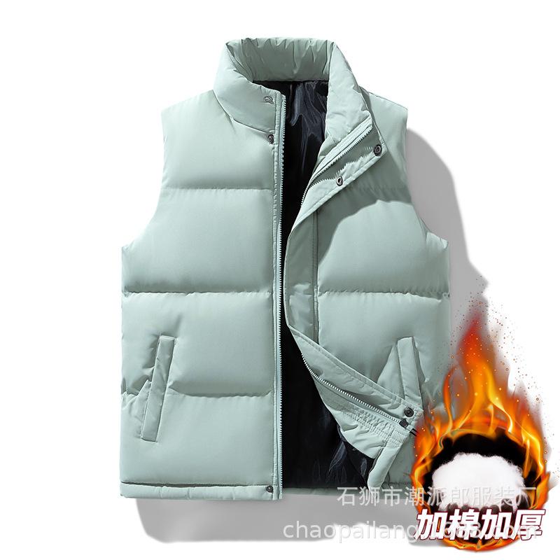 Explosive Cotton Vest Men's Autumn and Winter Cotton Thickened Dopamine Cotton Vest Jacket Vest American Style