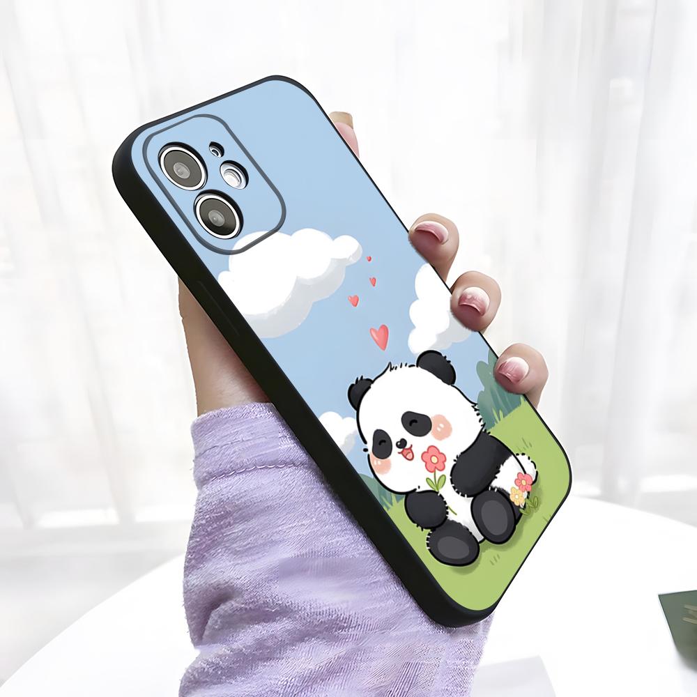 

Cute Panda Phone Case For IPhone 17 Pro Max 15 Pro 16 14 Plus 12 13 Mini 11 Pro Shockproof Soft Cover iPhone11Pro
