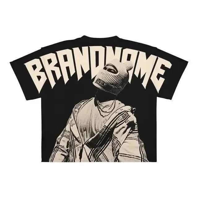 Oversized Cotton Tshirt Vintage Street Portrait Graphic Print Retro 90s Hiphop Urban Streetwear Short Sleeve Tops For Youth