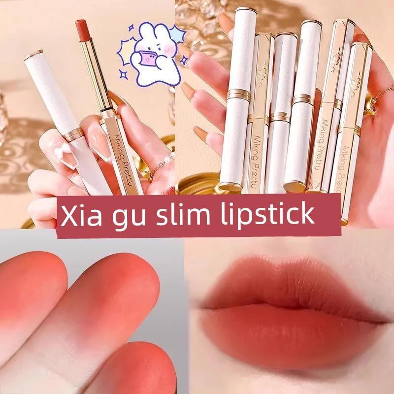 Retro Small Tube Velvet Lipstick, Long-Lasting and Moisturizing, Suitable for Students, Natural Look, Niche Instagram-Style Daily Lip Gloss