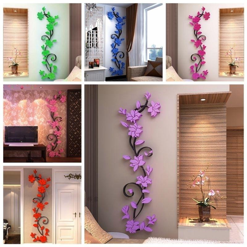 Home Bedroom Decoration Wall Stickers Romantic Rose Flower Wall Sticker Removable Decal Room