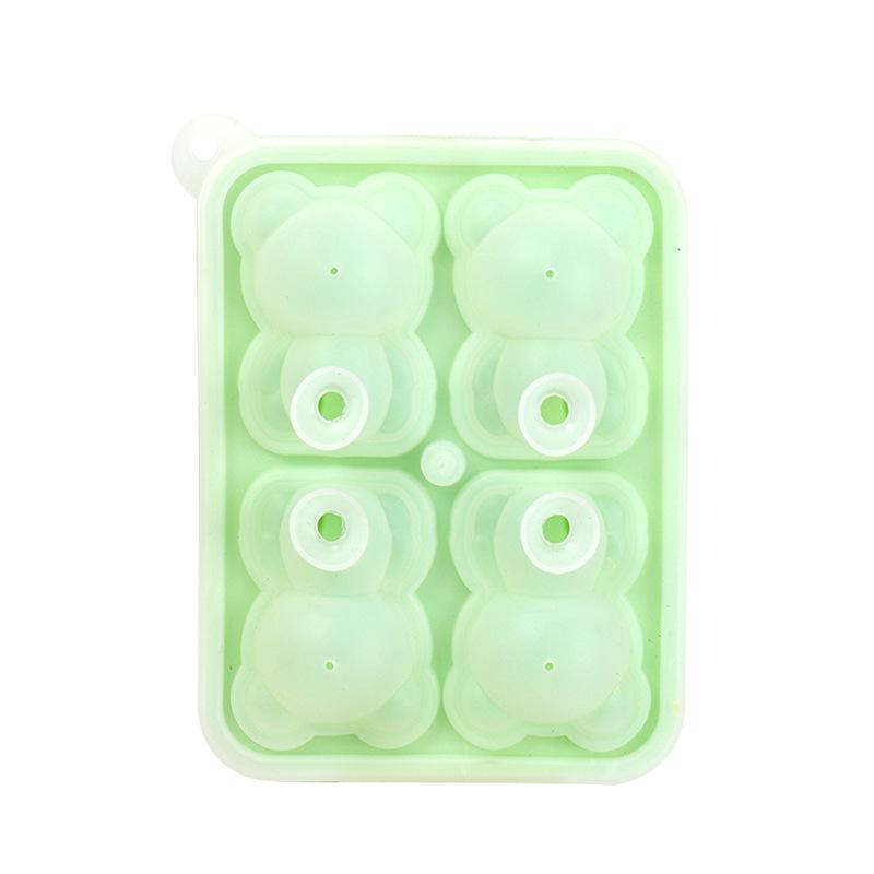 Summer Bear Ice Cube Cube Molds Food-grade Silicone Products Cartoon Ice Hockey Boxes Household Refrigerator Ice Cube Molds