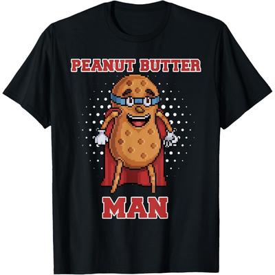 Lustiges Erdnussbutter-Mann-Superhelden-Erdnuss mit Umhang T-Shirt