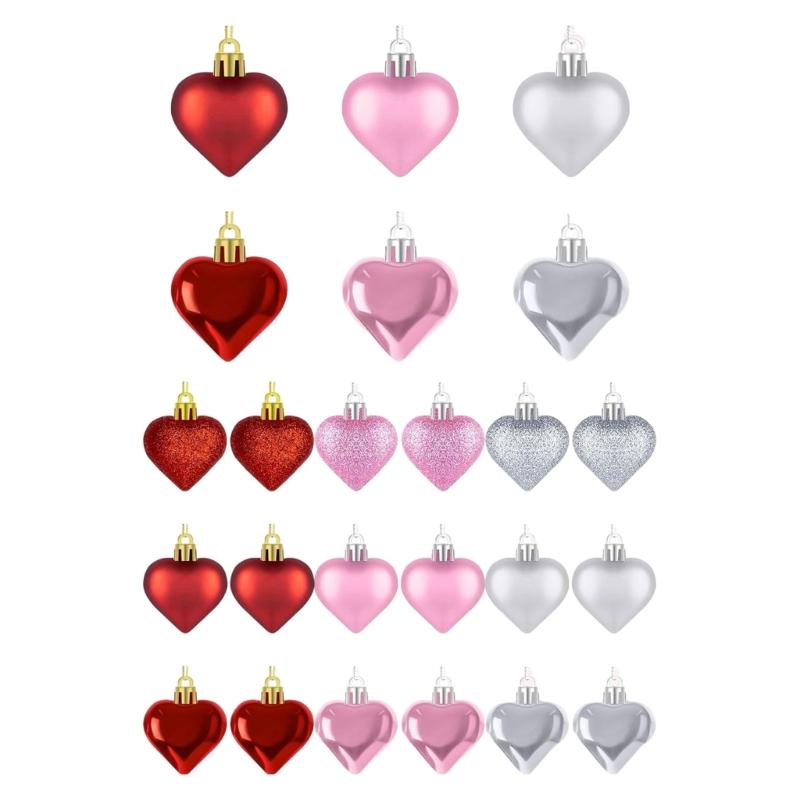 

Pack of 24 Valentine s Day Heart Shaped Pendants Crafts Decorations for Weddings and Parties 1