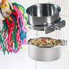 Bird Feeding Bowl Stainless Steel Cup with Clamp Parrot Feeder Birdcage Feeder Food Water Dish Pet