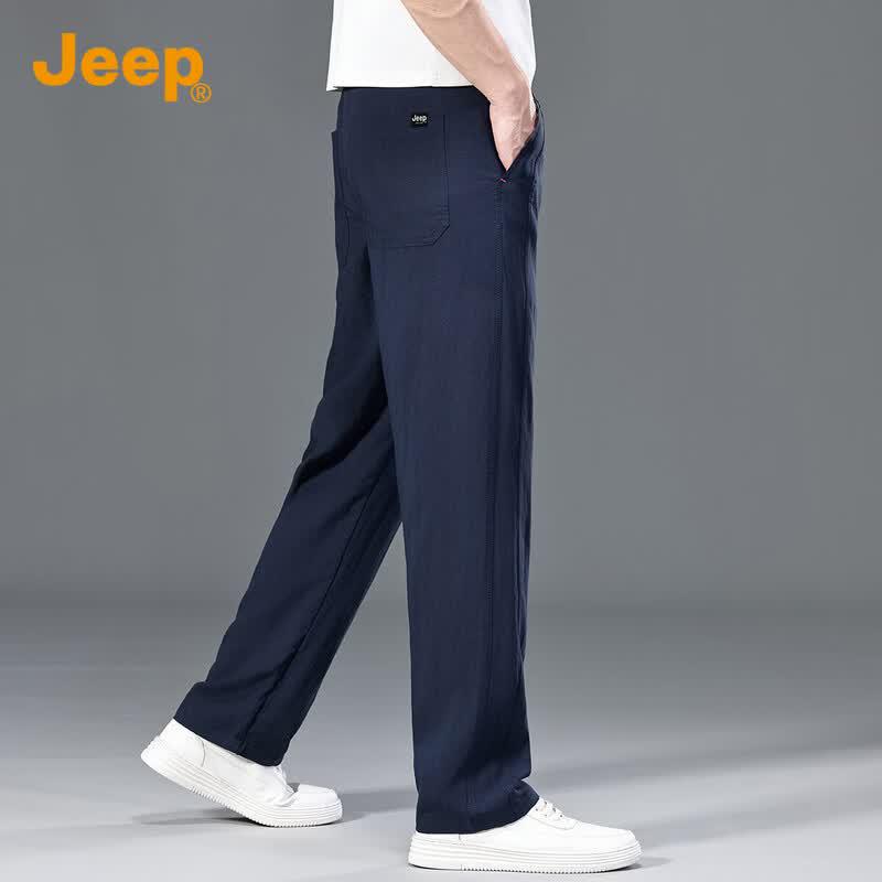 Jeep Men's Lyocell Tencel Summer Breathable Straight-Leg Pants