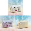Pvc Glitter Makeup Bag With Character Print For Girls Travel And Storage