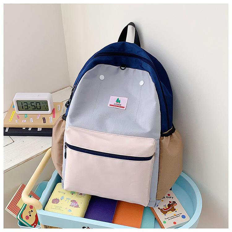 Schoolbag Japanese candy color light children's schoolbag contrasting color trend anti-splashing backpack for primary school students versatile casual