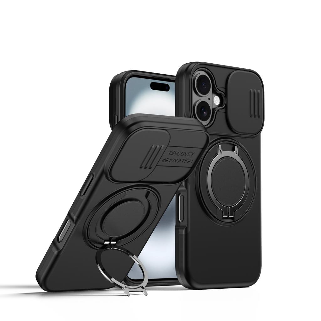 360° Rotate Magnetic Stand Phone Case For iPhone 16 15 14 13 Pro Max 16 15 14 Plus 17 For Magsafe Slide Camera Protect Cover