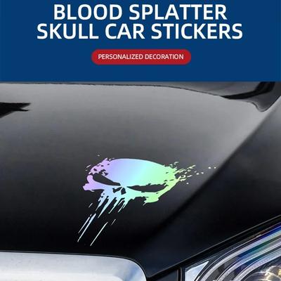 NEW Universal Car Motorbike Decoration Skull Sticker Reflective Decal Motorcycle Stickers Waterproof Sun Protection Accessories