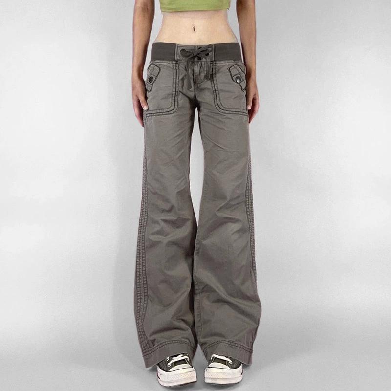 

STREETRICH Одяг 2000-х Y2k Джинси з низькою посадкою Boot Cut Жіночі Повсякденні Чорні Смугасті Джинсові Штани Streetwear Розкльошені Штани L