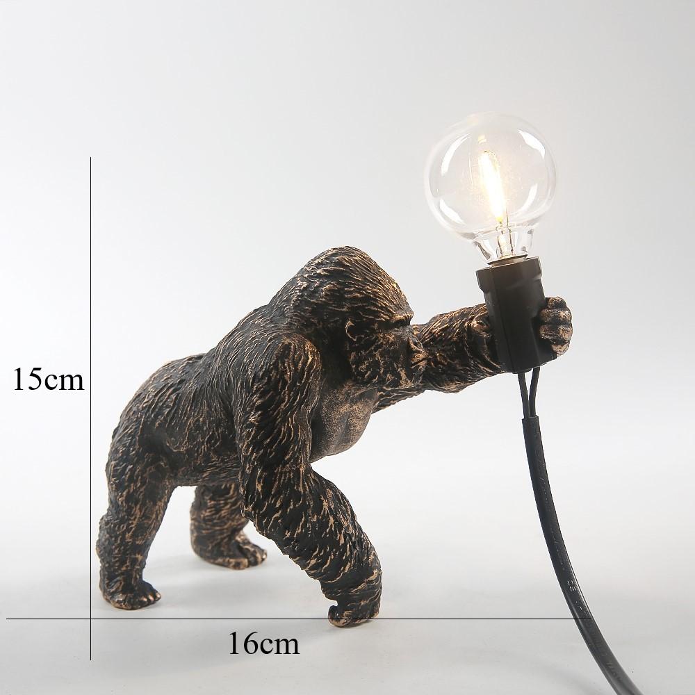 King Kong Gorilla Tier Tischlampe Innendekoration aus Kunstharz Kleine Nachtlichter Kreatives Babyzimmer Geschenk Tischdeko Lichter