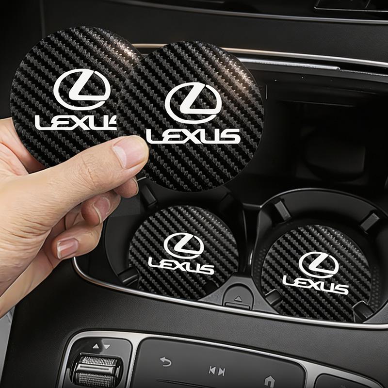 2Pcs Leather Car Cup Holder Mat Anti Slip Coaster For Lexus F-SPORT ES RX NX LS UX LM LX GX LC RZ IS CT GS RC HS SC TX LBX IS300 AET1