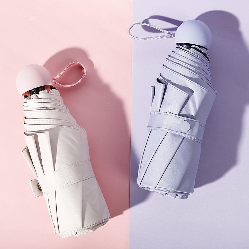 Mini Foldable umbrella UV protection Mini Sun Umbrella dual use portable box to store sunshade umbrella Mini umbrella zwq