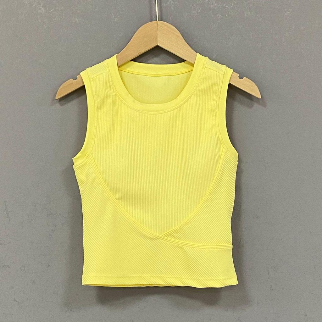 Women's Quick-Dry Sleeveless Yoga Vest with Chest Pad