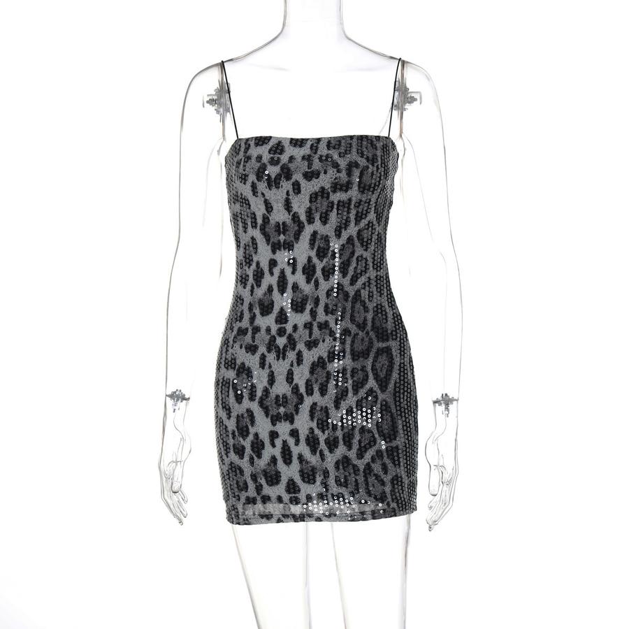 

Summer New Fashion Printed Street Style Night Out Versatile Strappy Beaded Ruffles Dress L чорний