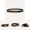 Ladies Double Ring Pu Belt With Alloy Clasp For Stylish Daily Accessory
