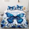 Zestaw poszewek na kołdrę z wzorem Błękitnego Lśniącego Motyla, 2/3 szt., Zmywalna poliestrowa poszewka na kołdrę, Miękka i wygodna do sypialni