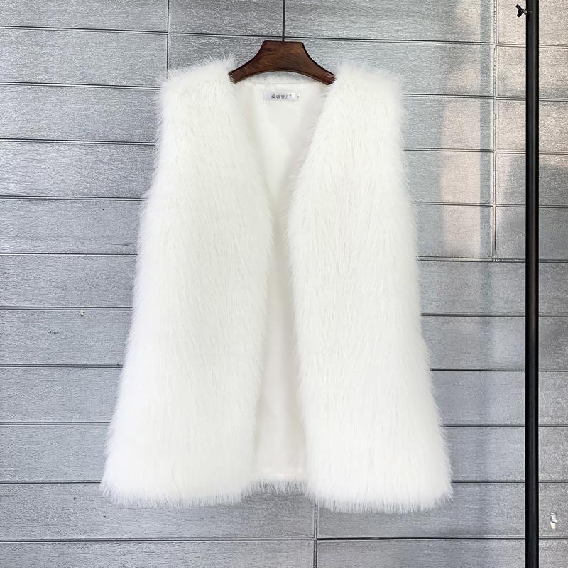Europäische und amerikanische Imitation Toskanisches Fuchsfell Winter Mittellang und Lang Imitation Pelz Weste Warme Damen Weste Jacke Weich
