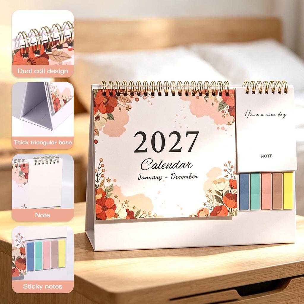 2027 Creative Desktop Calendar: Self-Discipline Planner & Check-in Desk Ornament