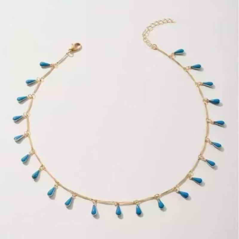 Böhmischer Stil Bunter Emaille-Anhänger Gold Edelstahl Halskette Eine Charmante Sommer Strand Halskette Für Frauen