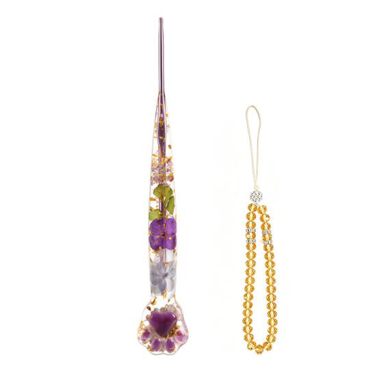 Floral Resin Crochet Hook Dried Flower Clear Handle Crochet Hook 1 Pc